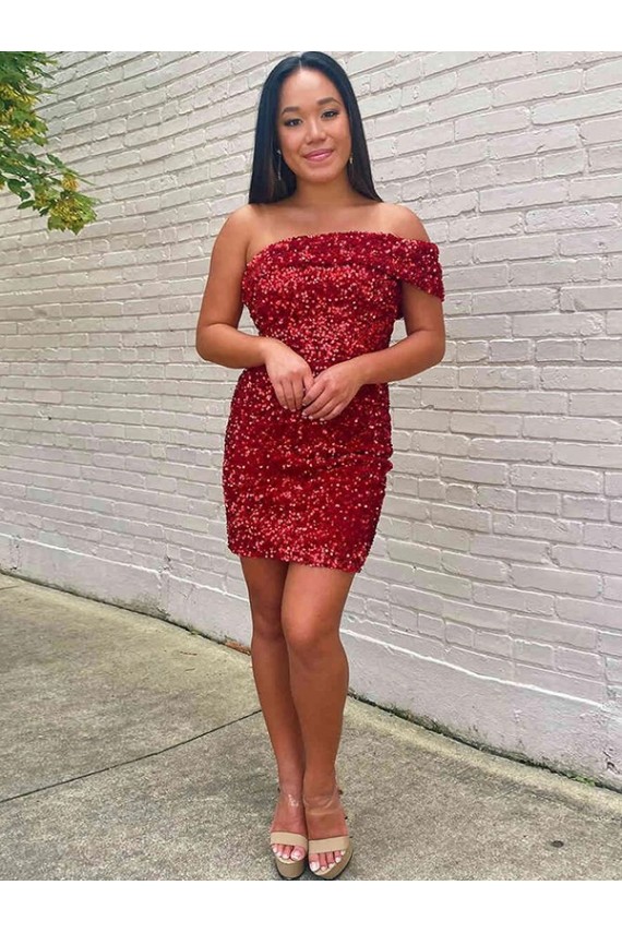 Comprar Borgoña Cubierta Un Hombre Corto Lentejuelas Terciopelo Corto Vestidos de fiesta