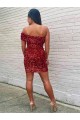Comprar Borgoña Cubierta Un Hombre Corto Lentejuelas Terciopelo Corto Vestidos de fiesta