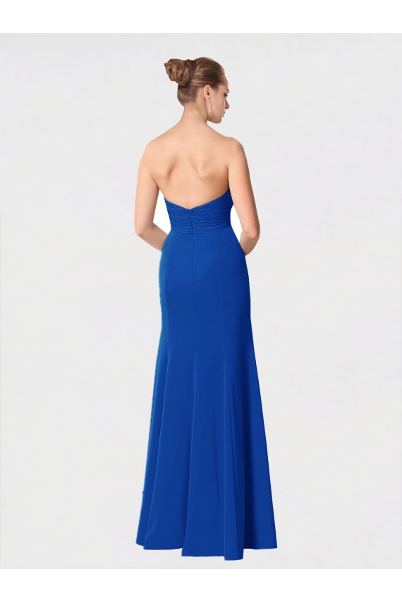 Comprar Borgoña Sirena Cuello de Corazón Gasa Largo Vestidos de dama de honor