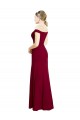 Comprar Borgoña Sirena Hombros Descubiertos Gasa Largo Vestidos de dama de honor / Vestidos de fiesta