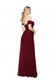 Comprar Borgoña Sirena Hombros Descubiertos Gasa Largo Formales Vestidos de dama de honor / Vestidos de fiesta