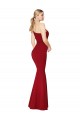 Comprar Borgoña Sirena Un Hombre Cuello Alto Crepé Elástico Largo Formales Vestidos de dama de honor / Vestidos de fiesta