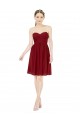 Comprar Borgoña línea A Cuello de Corazón Gasa Corto Vestidos de dama de honor / Vestidos de cóctel / Vestidos para homecoming