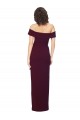 Comprar Borgoña oscuro Cubierta Hombros Descubiertos Cuadrado Crepé Elástico Largo Formales Vestidos de dama de honor / Vestidos de fiesta
