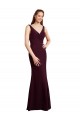Comprar Borgoña oscuro Sirena Cuello en V Gasa Largo Vestidos de dama de honor