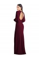 Comprar Borgoña oscuro Trompeta Barco Crepé Elástico Largo Formales Vestidos de dama de honor / Vestidos de fiesta