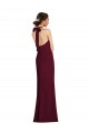 Comprar Borgoña oscuro Trompeta Halter Crepé Elástico Largo Vestidos de dama de honor / Vestidos de fiesta