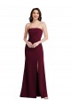 Comprar Borgoña oscuro Trompeta Sin tirantes Crepé Elástico Largo Vestidos de dama de honor / Vestidos de fiesta