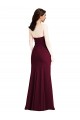 Comprar Borgoña oscuro Trompeta Sin tirantes Crepé Elástico Largo Vestidos de dama de honor / Vestidos de fiesta