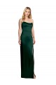 Comprar Cazador Verde línea A Cucharón Sin tirantes Satén elástico Largo Formales Vestidos de dama de honor / Vestidos de fiesta