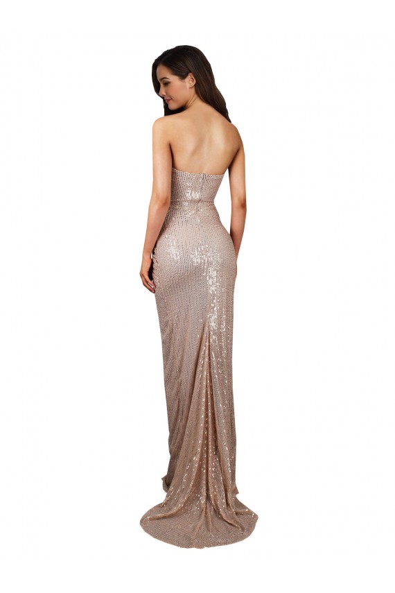 Comprar Champán Sirena Cucharón Lentejuela Largo Formales Vestidos de dama de honor / Vestidos de fiesta