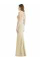Comprar Champán Trompeta Barco Crepé Elástico Largo Vestidos de dama de honor / Vestidos de fiesta
