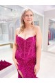 Comprar Color mostrado Cubierta Cuello de Corazón Barrer tren Lentejuelas Terciopelo Largo Vestidos de fiesta