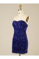 Comprar Color mostrado Cubierta Cuello de Corazón Corto Lentejuelas Terciopelo Corto Vestidos de fiesta