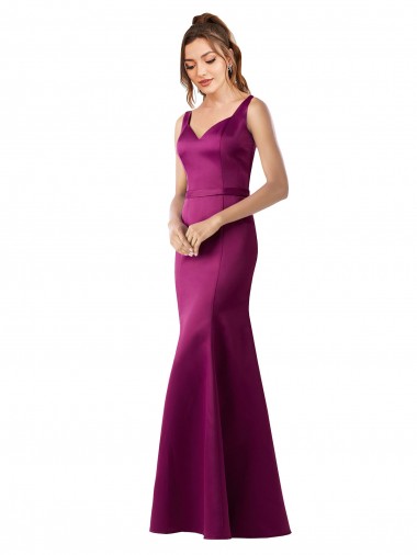 Comprar Cubierta Barco Satén Largo Formales Vestidos de dama de honor / Vestidos de fiesta
