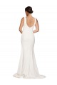Comprar Marfil Cubierta Cuadrado Barrer tren Crepé Elástico Largo Vestidos de dama de honor / Vestidos de fiesta