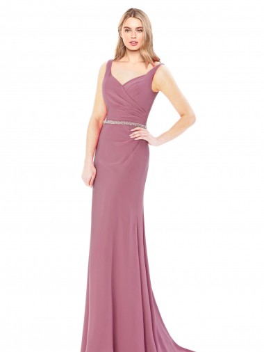 Comprar Cubierta Cuello Alto Gasa Largo Vestidos de dama de honor / Vestidos de fiesta
