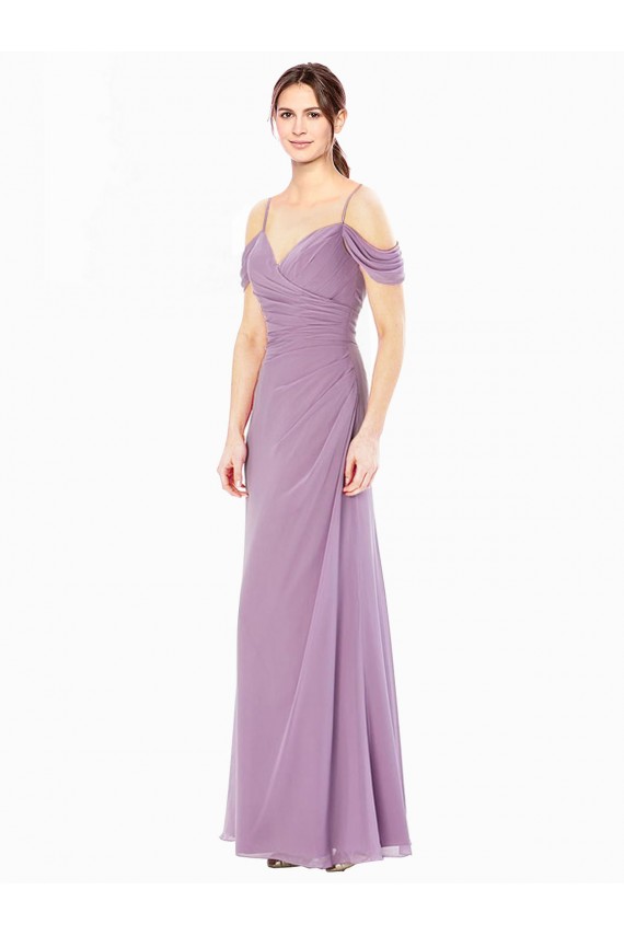 Comprar Cubierta Hombros Descubiertos Gasa Largo Vestidos de dama de honor