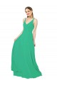 Comprar Esmeralda Cubierta Cuello en V Gasa Largo Vestidos de dama de honor