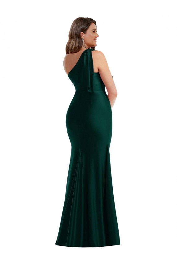 Comprar Evergreen Sirena Un Hombre Satén sedoso Largo Formales Vestidos de dama de honor / Vestidos de fiesta