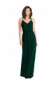 Comprar Evergreen línea A Cuello en V Gasa Largo Vestidos de dama de honor
