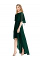 Comprar Evergreen línea A Cuello redondo Gasa Largo Asimétrico Vestidos de dama de honor