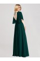 Comprar Evergreen línea A Cuello redondo Gasa Largo Vestidos de dama de honor
