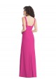 Comprar Fucsia Trompeta Cuadrado Crepé Elástico Largo Vestidos de dama de honor / Vestidos de fiesta