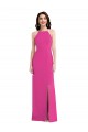 Comprar Fucsia Trompeta Halter Cuello Alto Crepé Elástico Largo Formales Vestidos de dama de honor / Vestidos de fiesta
