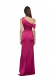 Comprar Fucsia línea A Un Hombre Satén elástico Largo Formales Vestidos de dama de honor / Vestidos de fiesta
