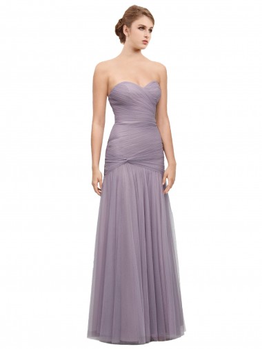 Comprar Heather Sirena Cuello de Corazón Tul Largo Vestidos de dama de honor