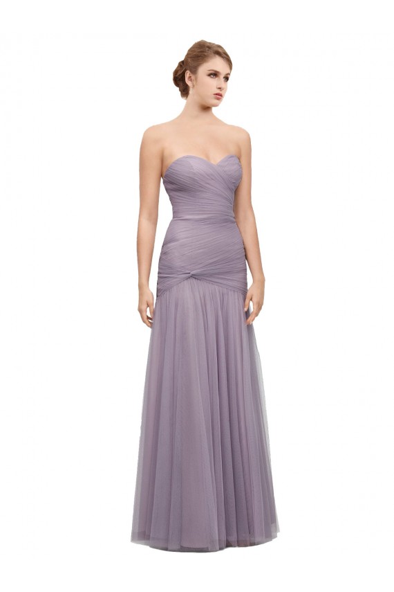 Comprar Heather Sirena Cuello de Corazón Tul Largo Vestidos de dama de honor