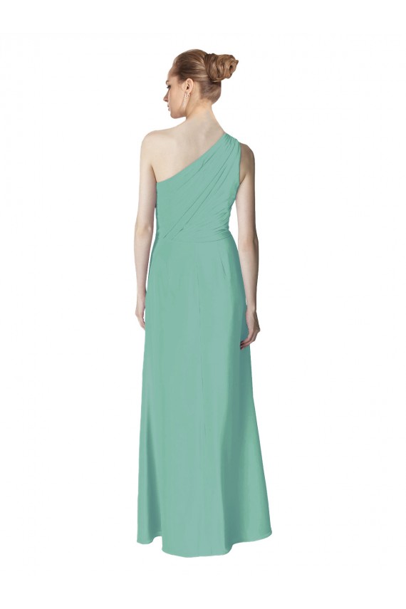 Comprar Jade línea A Un Hombre Gasa Largo Vestidos de dama de honor
