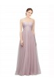 Comprar Light Lilac línea A Cuello de Corazón Tul Encaje Largo Vestidos de dama de honor