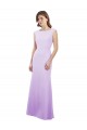Comprar Lila Columna Cuello redondo Gasa Largo Vestidos de dama de honor