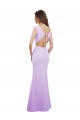 Comprar Lila Columna Cuello redondo Gasa Largo Vestidos de dama de honor