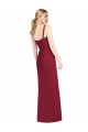 Comprar Lila Sirena Tirantes espagueti Cuello en V Sin tirantes Gasa Largo Vestidos de dama de honor