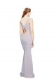 Comprar Lila ártica Sirena Cuello en V Crepé Elástico Largo Formales Vestidos de dama de honor / Vestidos de fiesta