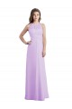 Comprar Lila línea A Halter Cuello de Corazón Gasa Largo Vestidos de dama de honor