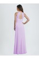 Comprar Lila línea A Halter Cuello de Corazón Gasa Largo Vestidos de dama de honor