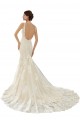 Comprar Marfil & Champán Sirena Cuello en V Cola capilla Encaje Vestidos de novia