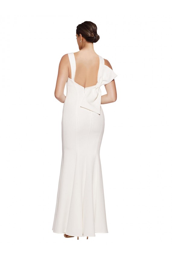 Comprar Marfil Cubierta Cuadrado Crepé Elástico Largo Formales Vestidos de dama de honor / Vestidos de fiesta