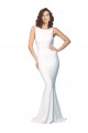 Comprar Marfil Cubierta Cuello Alto Crepé Elástico Largo Formales Vestidos de dama de honor / Vestidos de fiesta