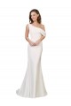 Comprar Marfil Cubierta Un Hombre Barrer tren Crepé Elástico Largo Formales Vestidos de dama de honor / Vestidos de fiesta