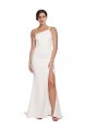 Comprar Marfil Cubierta Un Hombre Sin tirantes Barrer tren Crepé Elástico Largo Vestidos de dama de honor / Vestidos de fiesta