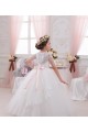 Comprar Marfil Cuello de Corazón Tul Encaje Largo vestidos de niña de las flores