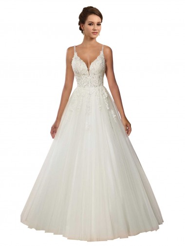 Comprar Marfil Tirantes espagueti Cola capilla Tul Encaje Boho Vestidos de novia