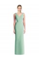 Comprar Menta Verde Trompeta Cuello en V Gasa Largo Vestidos de dama de honor
