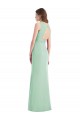 Comprar Menta Verde Trompeta Cuello en V Gasa Largo Vestidos de dama de honor