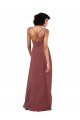 Comprar Negro Columna Cuello en V Gasa Largo Formales Vestidos de dama de honor / Vestidos de noche